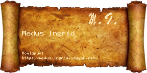 Medus Ingrid névjegykártya